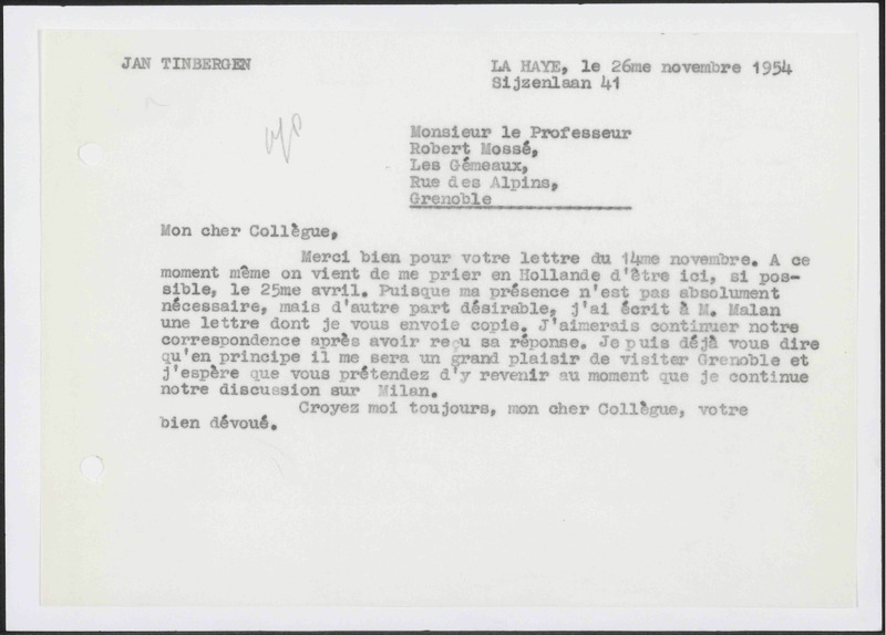Letter to R. Mossè