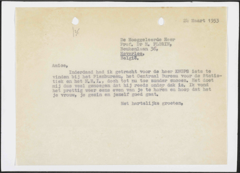 Letter to H. Florin