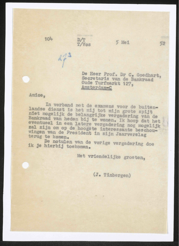 Letter to C. Goedhart