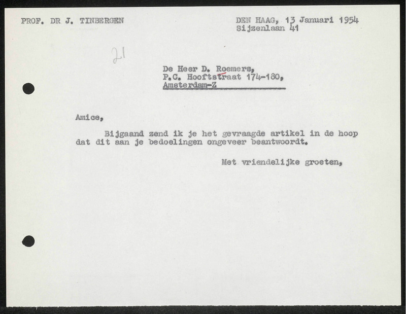 Letter to D. Roemers
