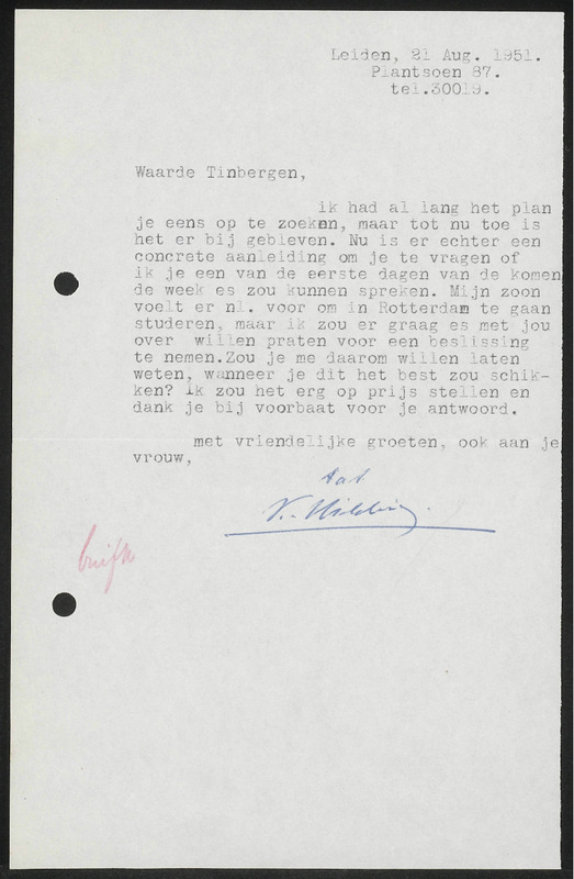 Letter to R. Hildring
