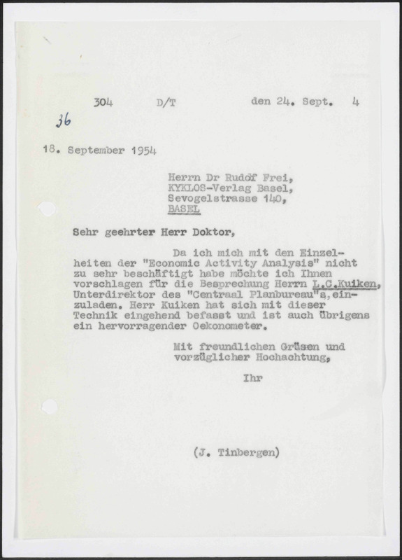 Letter to R. Frei