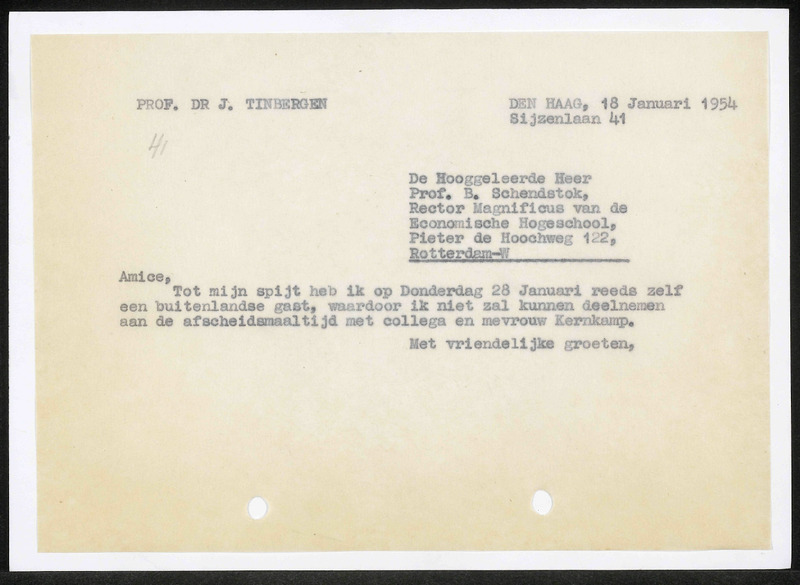 Letter to B. Schendstok