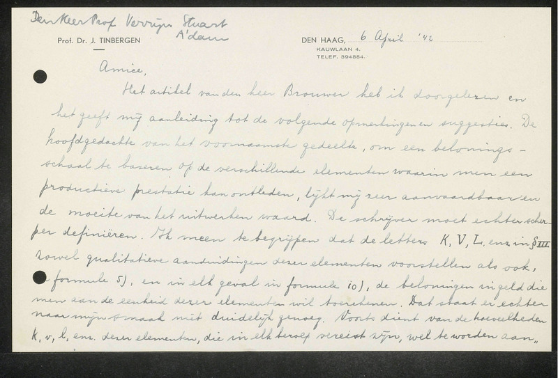 Letter to G.M. Verrijn Stuart
