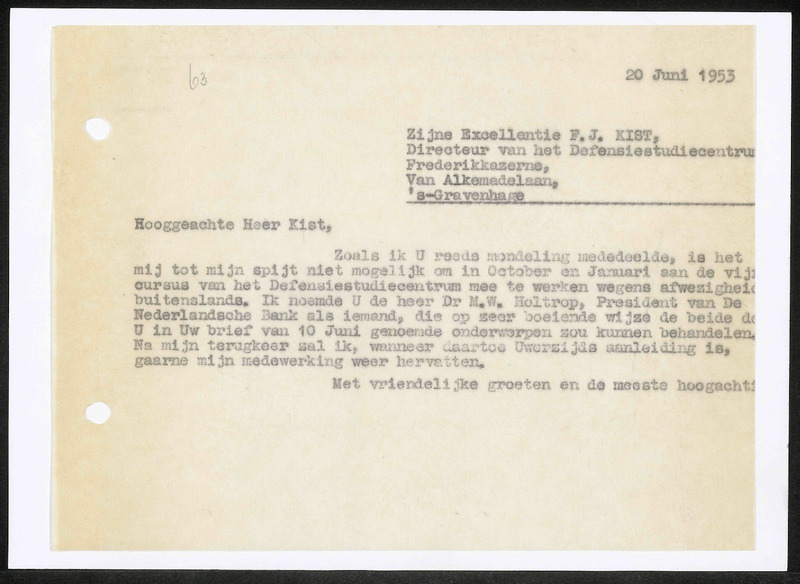 Letter to F.J. Kist