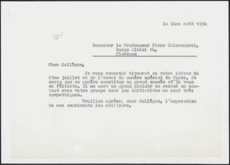Letter to P. Calamandrei