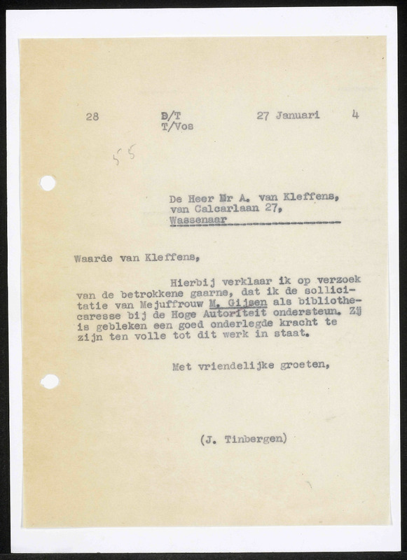 Letter to A. van Kleffens