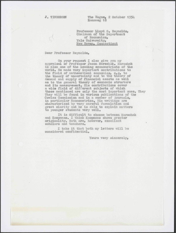 Letter to L.G. Reynolds