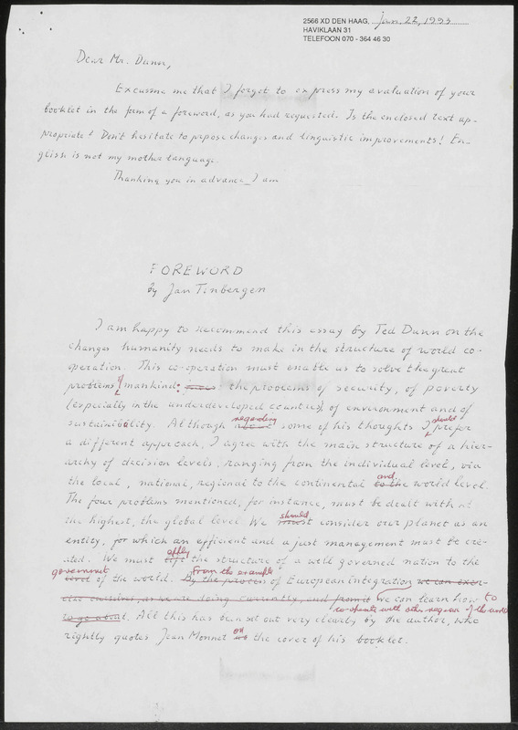 Letter to Ted Dunn