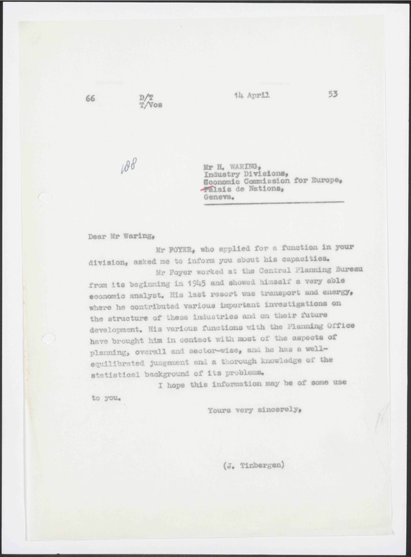 Letter to H. Waring