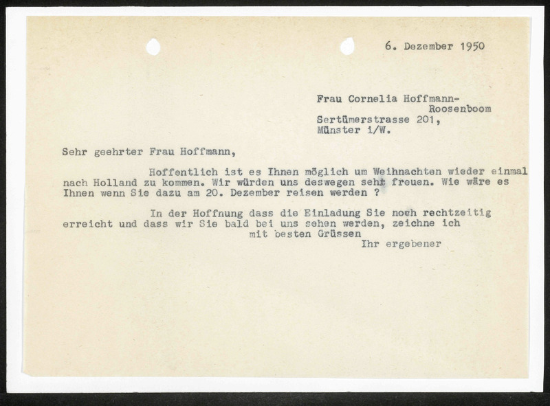 Letter to C. Hoffmann-Roosenboom