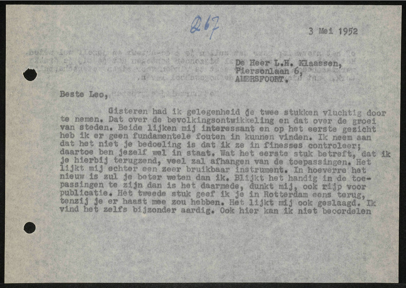 Letter to L.H. Klaassen