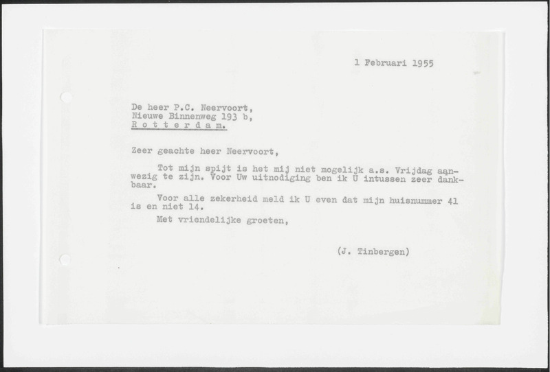 Letter to P.C. Neervoort