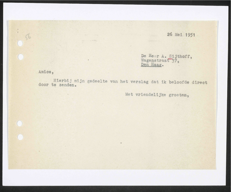 Letter to A. Sijthoff