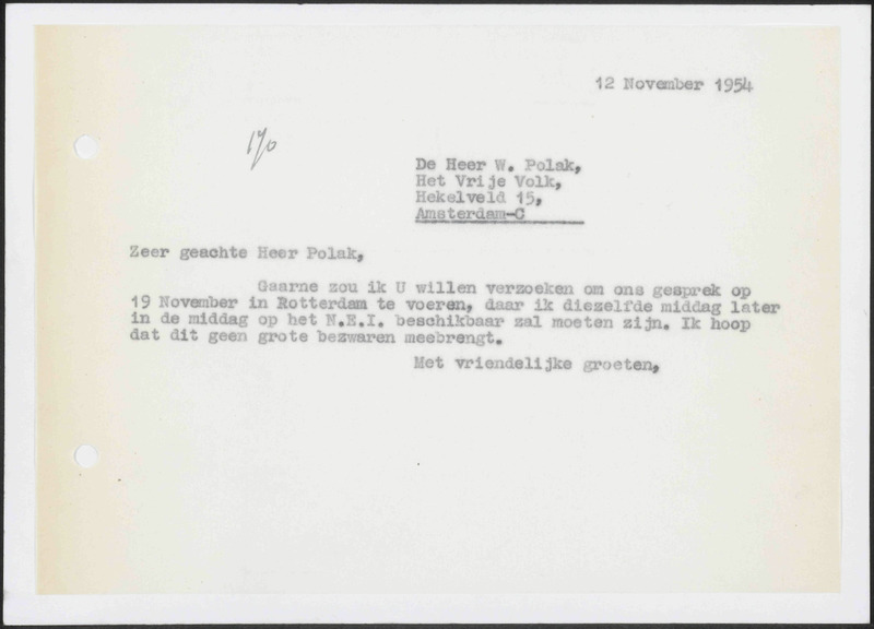 Letter to W. Polak
