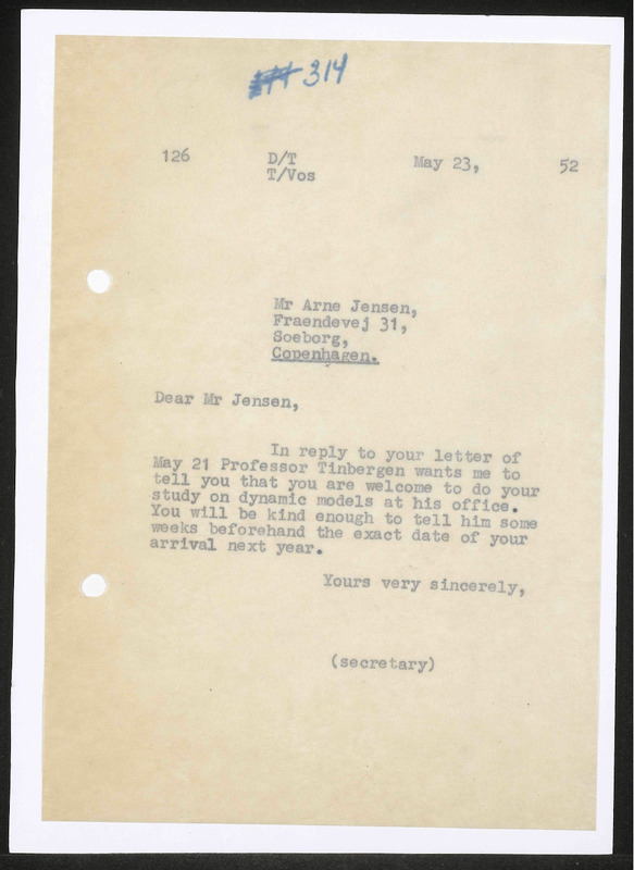 Letter to A. Jensen