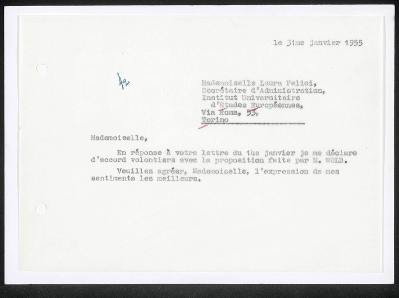 Letter to L. Felici