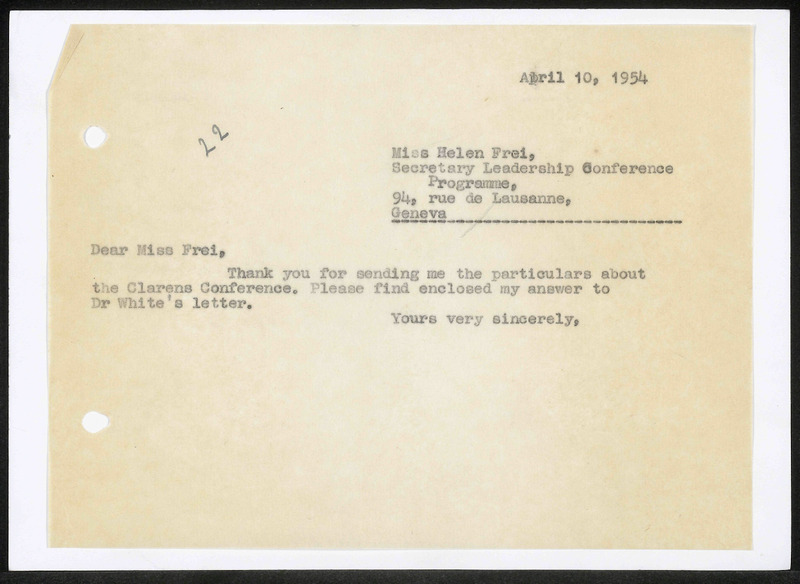 Letter to H. Frei