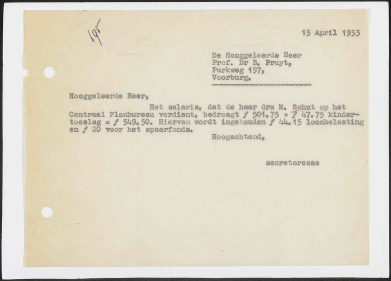 Letter to B. Pruijt