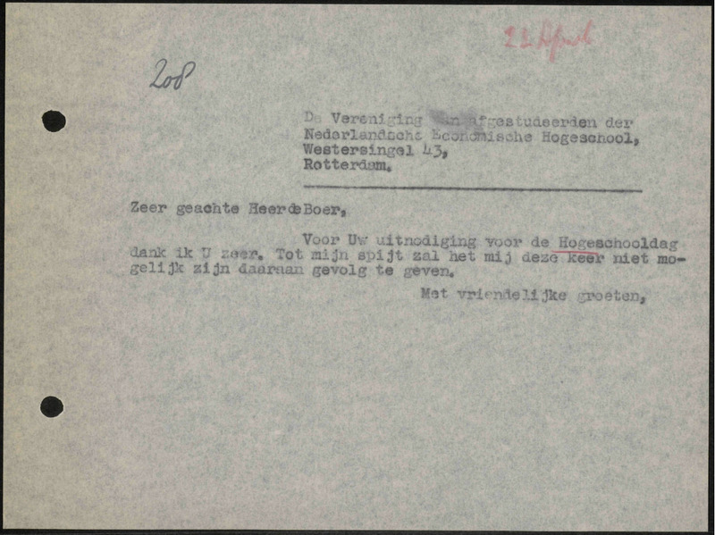 Letter to de Boer