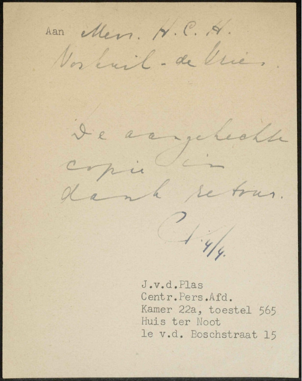 Letter to Ministerie van Economische Zaken