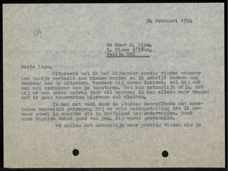 Letter to J. Lips