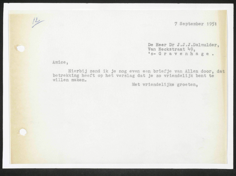 Letter to J.J.J. Dalmulder