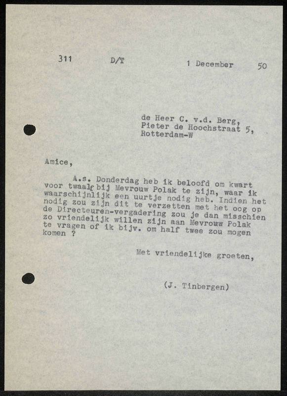 Letter to C. van den Berg