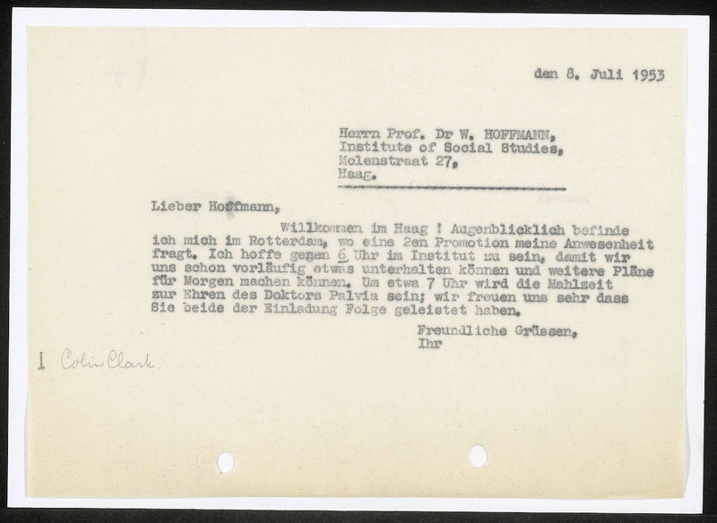 Letter to Walther Hoffmann
