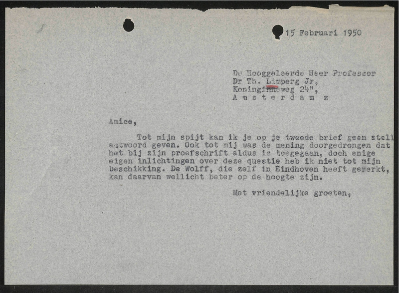 Letter to Th. Limperg (Jr.)