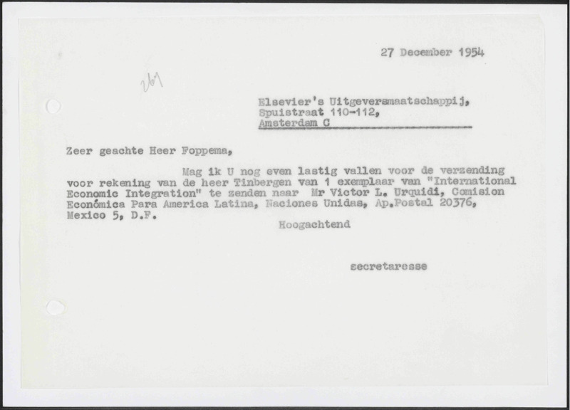 Letter to Foppema
