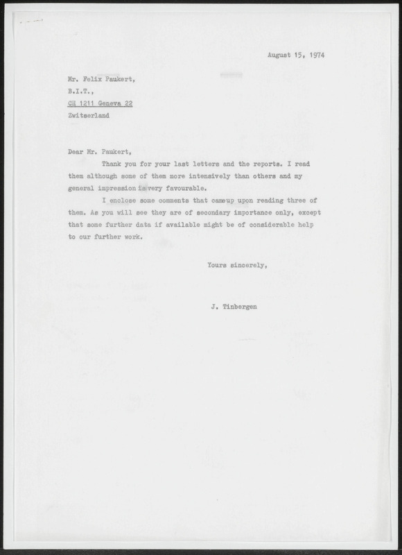 Letter to Felix Paukert