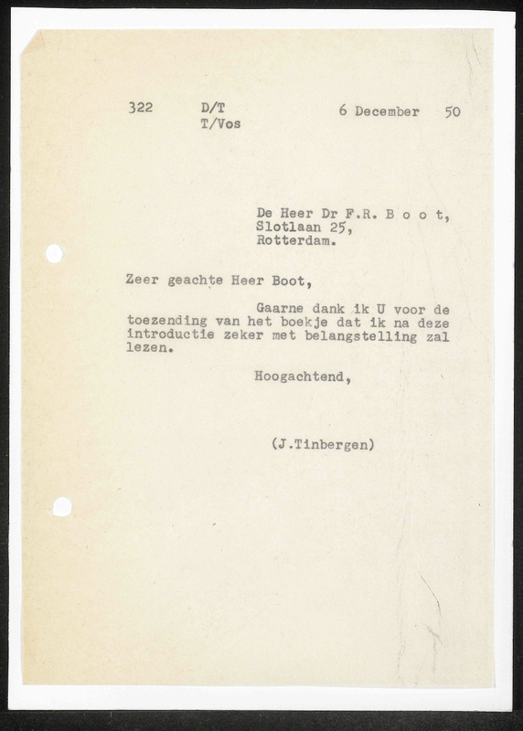 Letter to F.R. Boot