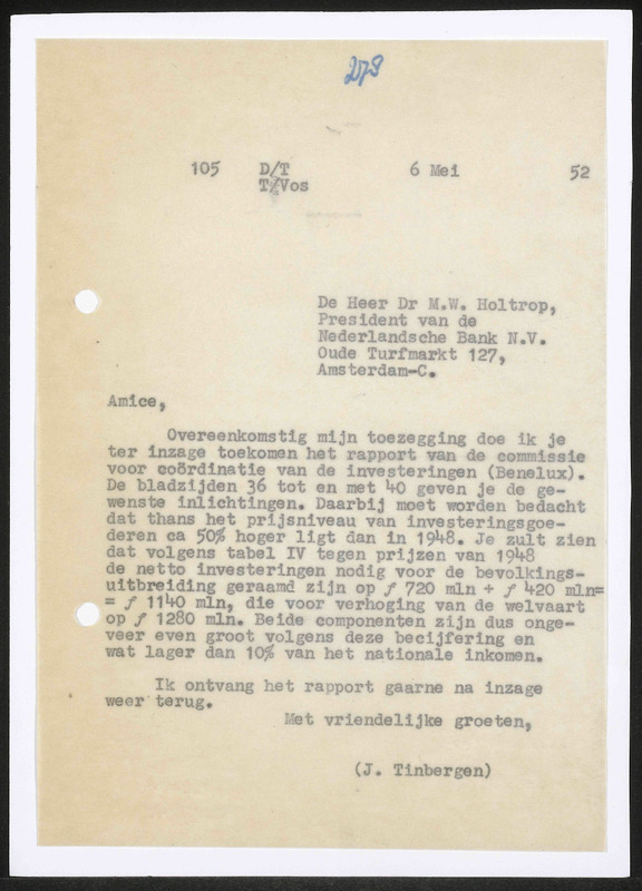 Letter to M.W. Holtrop