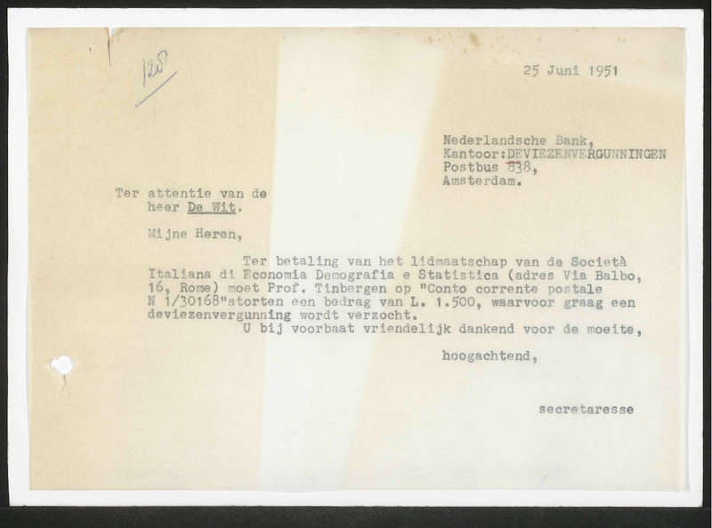 Letter to de Wit