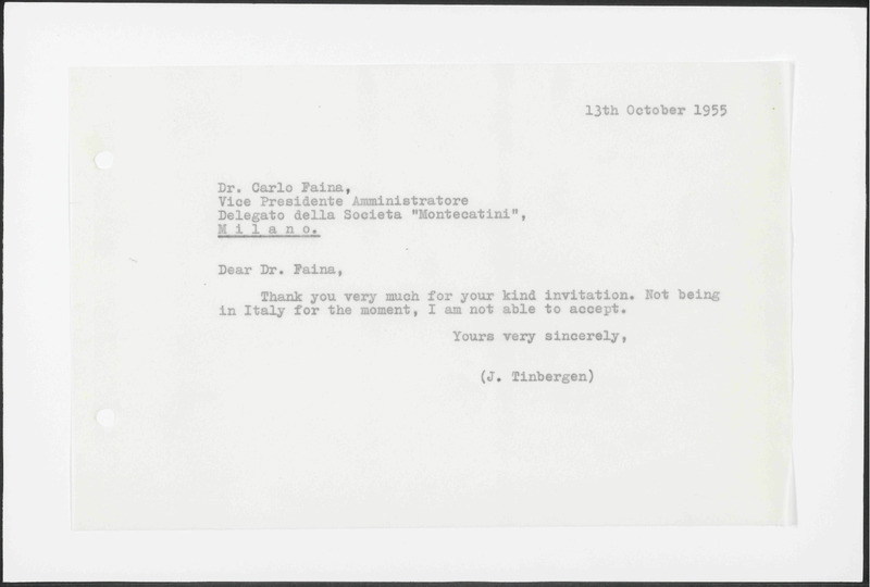 Letter to C. Faina