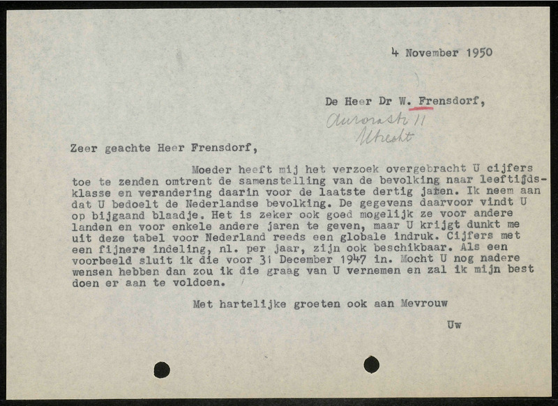 Letter to W. Frensdorf