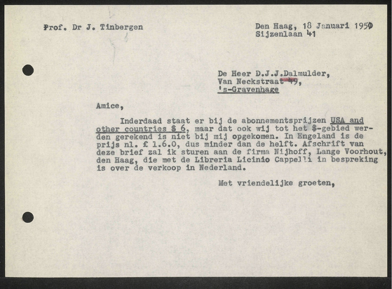 Letter to J.J.J. Dalmulder