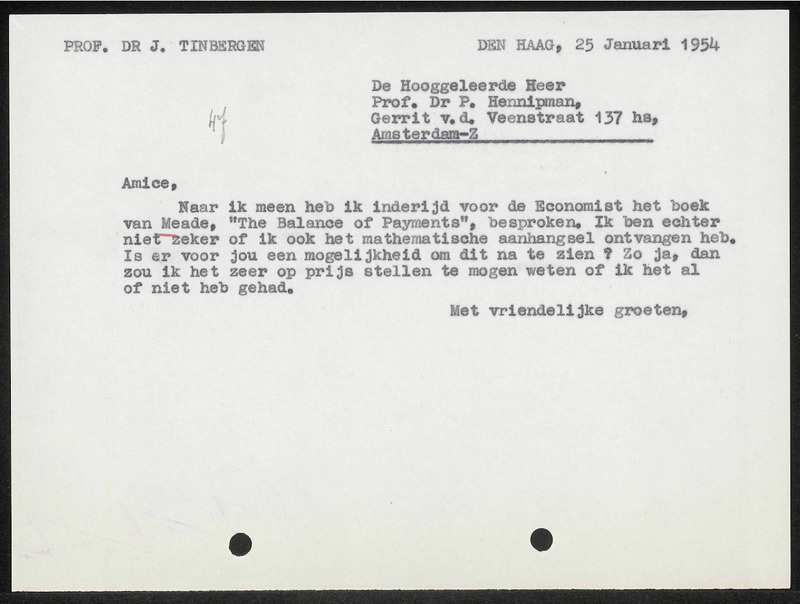 Letter to P. Hennipman