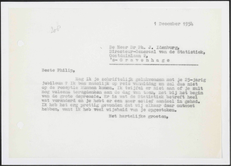 Letter to Ph.J. Idenburg