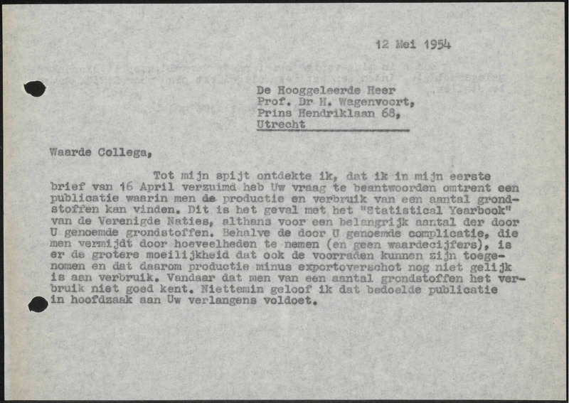 Letter to H. Wagenvoort