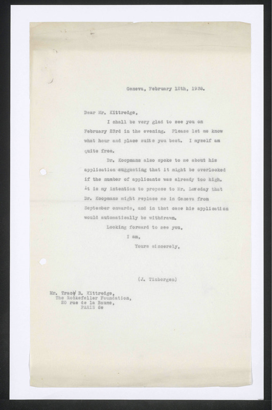 Letter to T.B. Kittredge