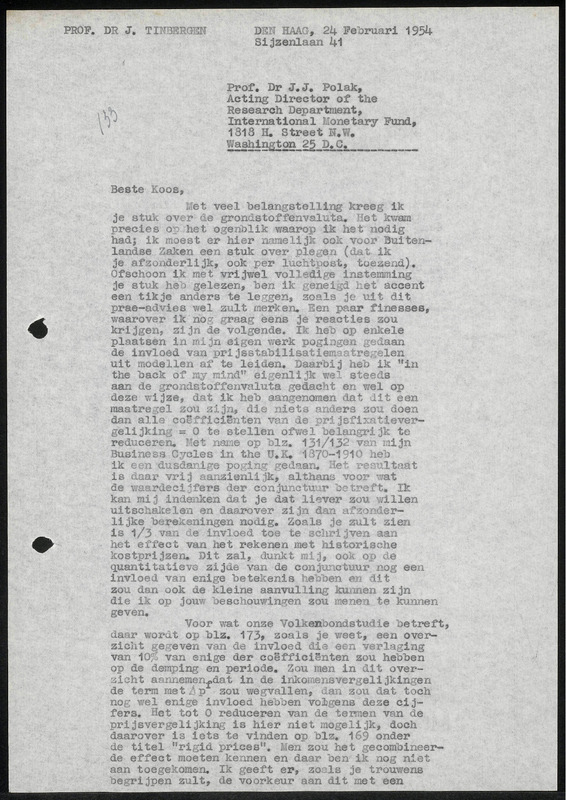 Letter to J.J. Polak