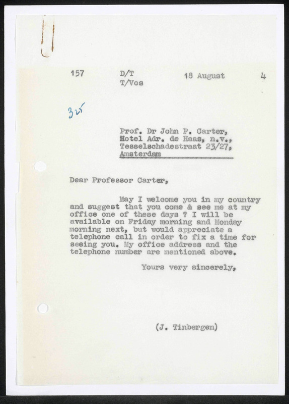 Letter to J.P. Carter
