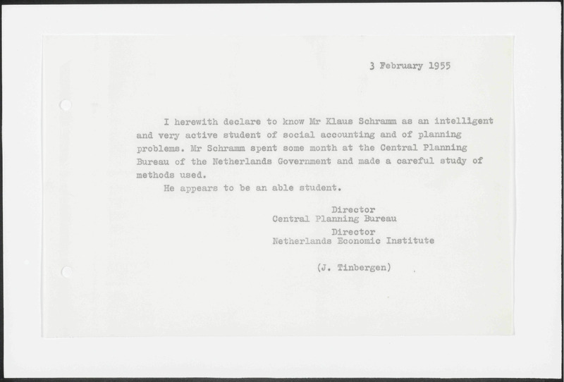 Letter to K. Schramm