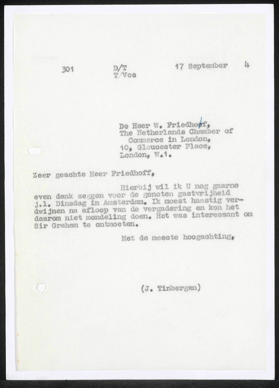 Letter to W. Friedhoff