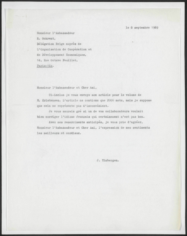 Letter to R. Ockrent