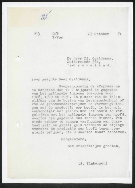 Letter to Tj. Greidanus