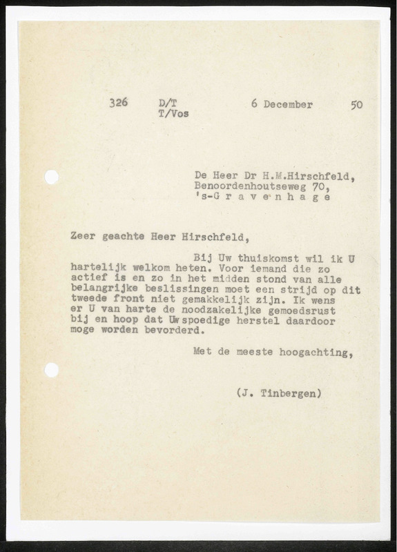 Letter to H.M. Hirschfeld
