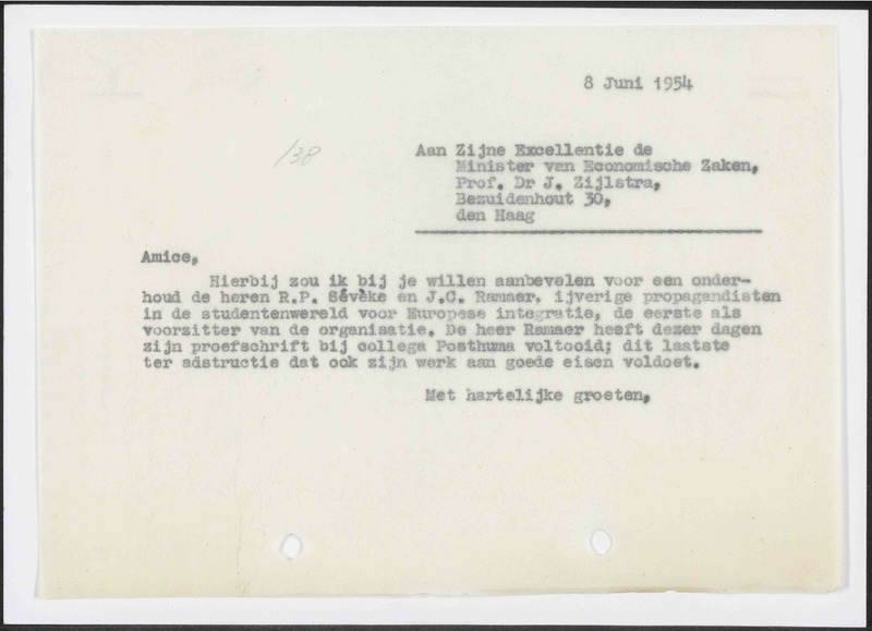 Letter to J. Zijlstra